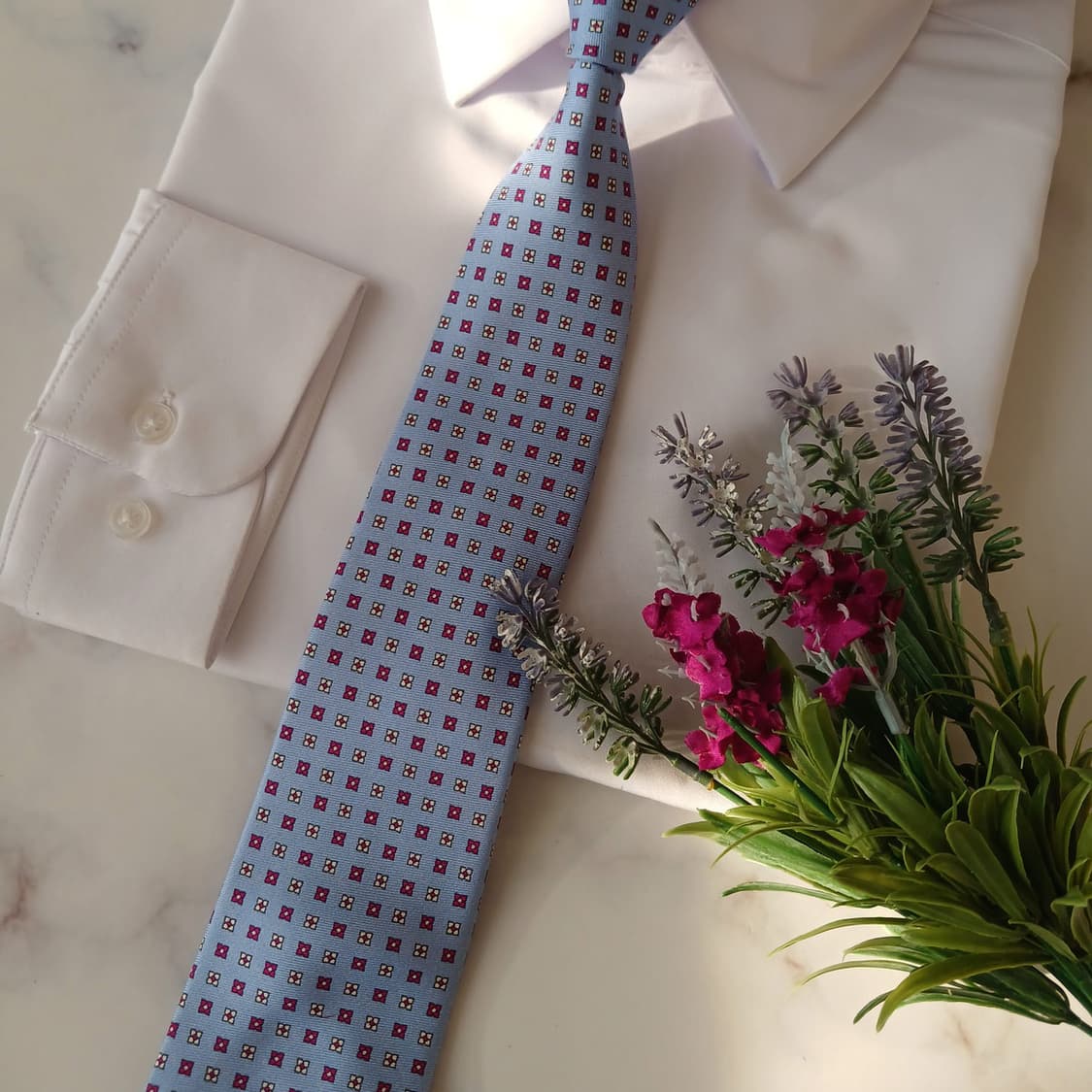 닥스 실크 스카이블루 패턴 넥타이 8.9cm 새제품 A19252
 상품이미지5