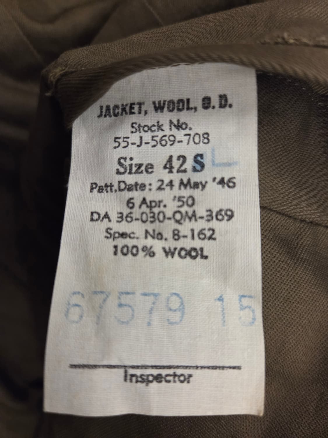 [데드스탁] 50s 아이크 자켓 42 Long 상품이미지3