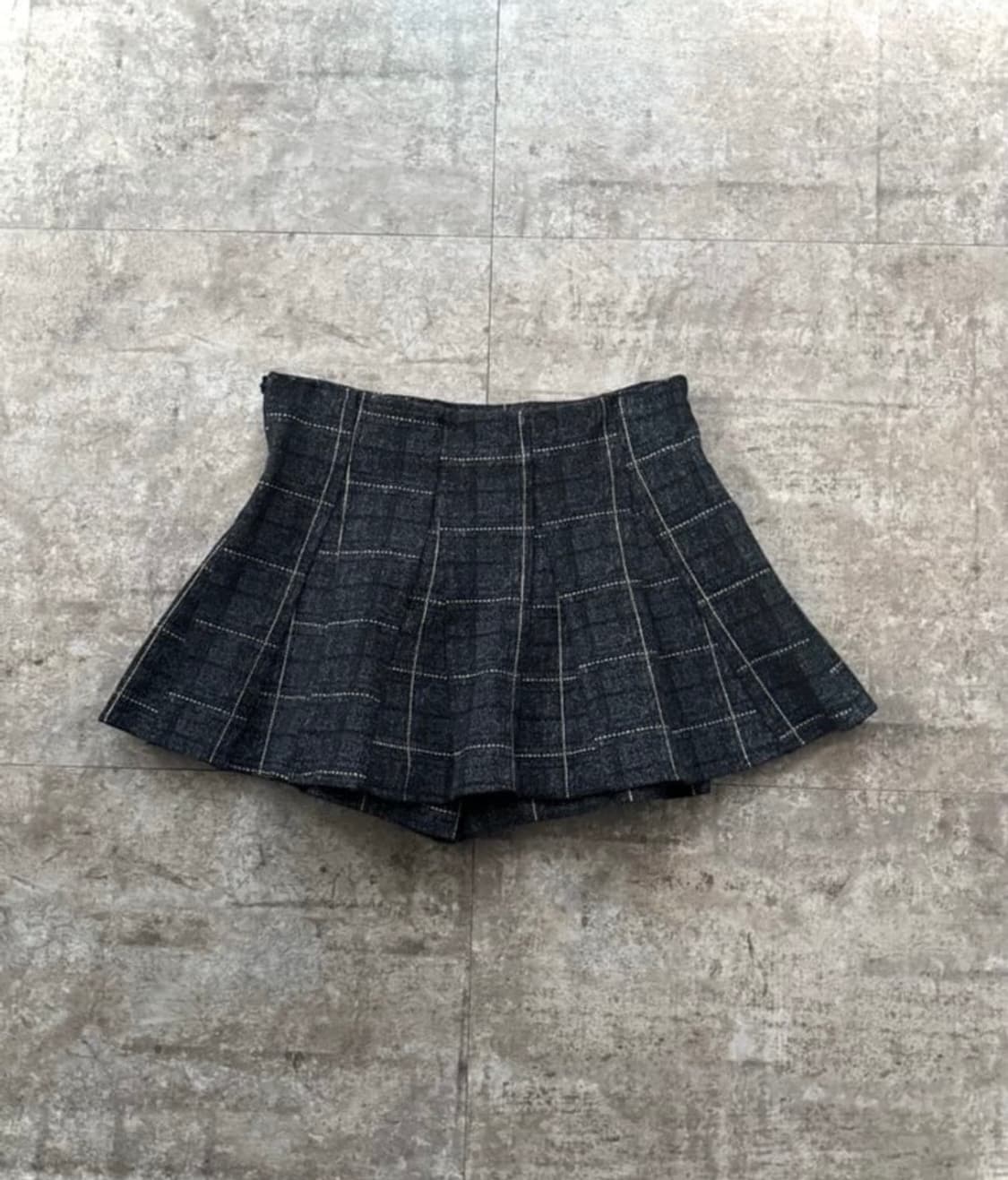 체크 플리츠 긱시크 라떼갸루 스커트 모리걸 상품이미지1