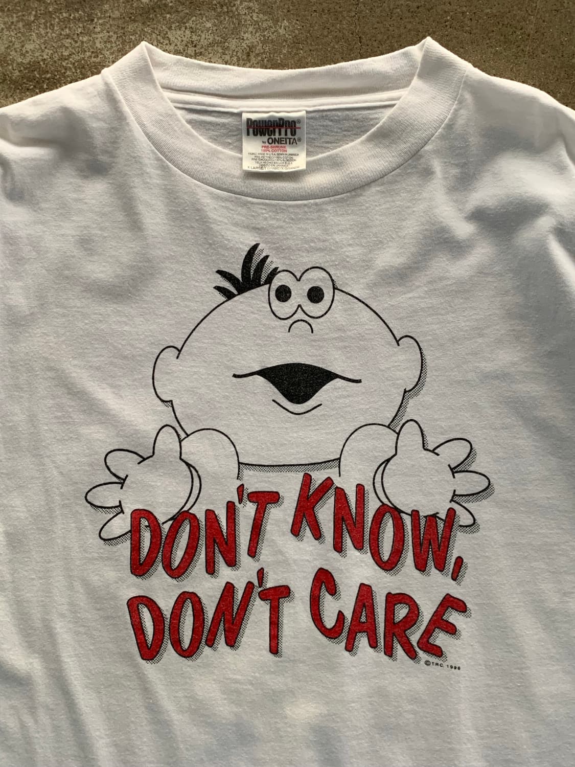 90s DON’T KNOW DON’T CARE 프린팅 티셔츠 상품이미지2