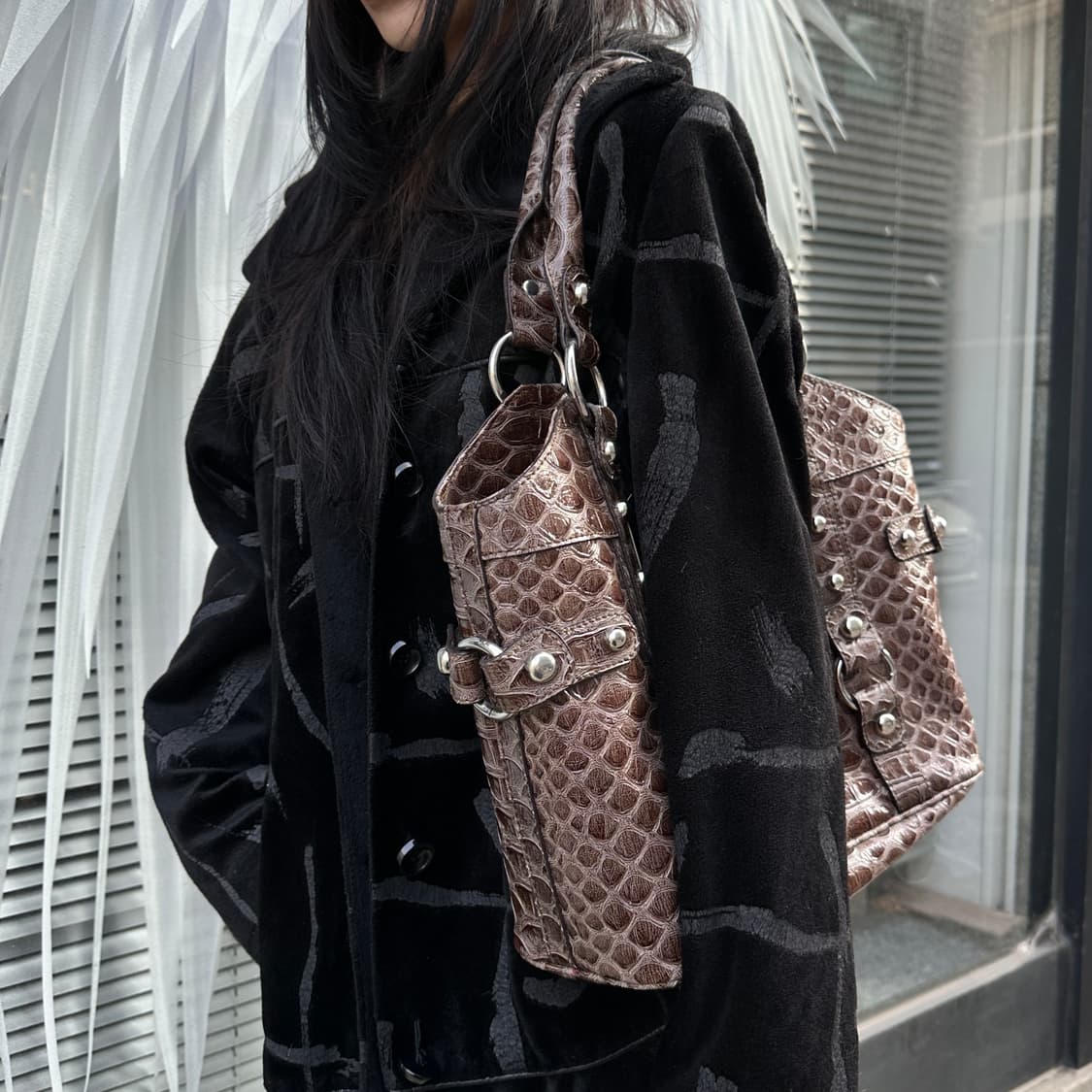 00s 빈티지 게스 스네이크 프린트 숄더백 상품이미지8