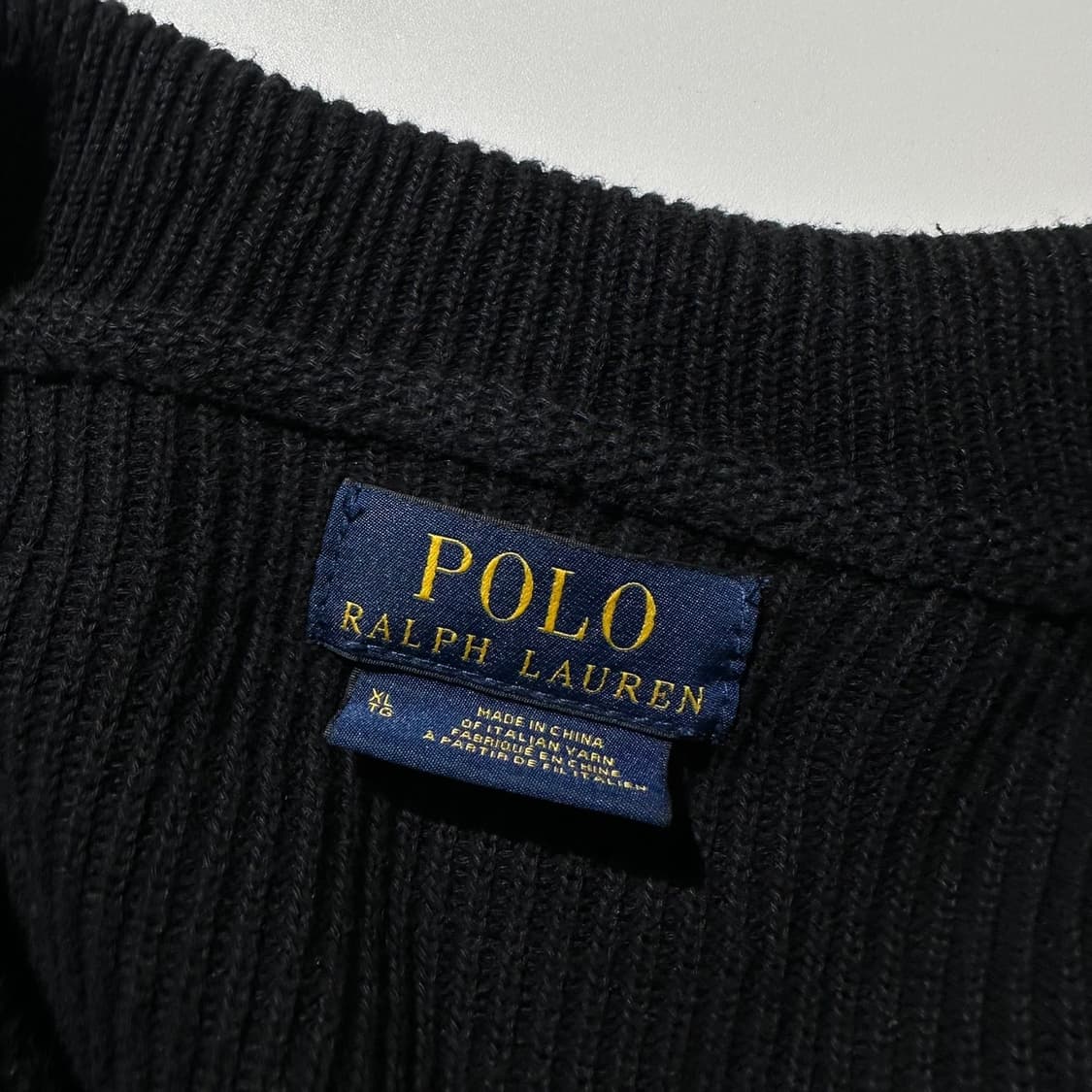 폴로 랄프로렌 투웨이 니트 집업 블랙 상품이미지5