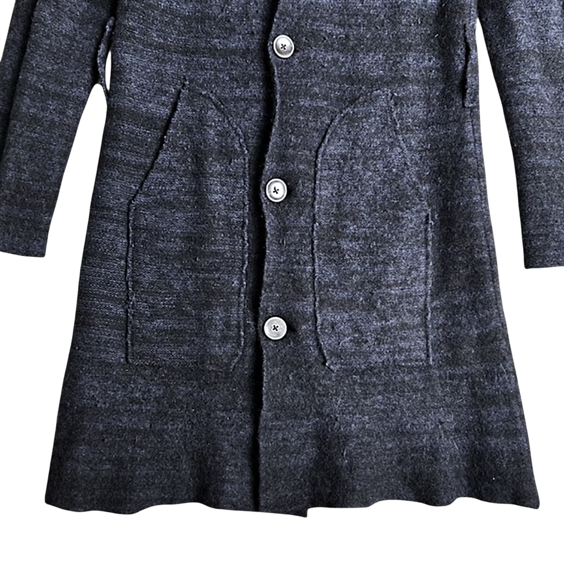 캐피탈 레이디스 가공 울 코트 블랙x네이비 상품이미지3