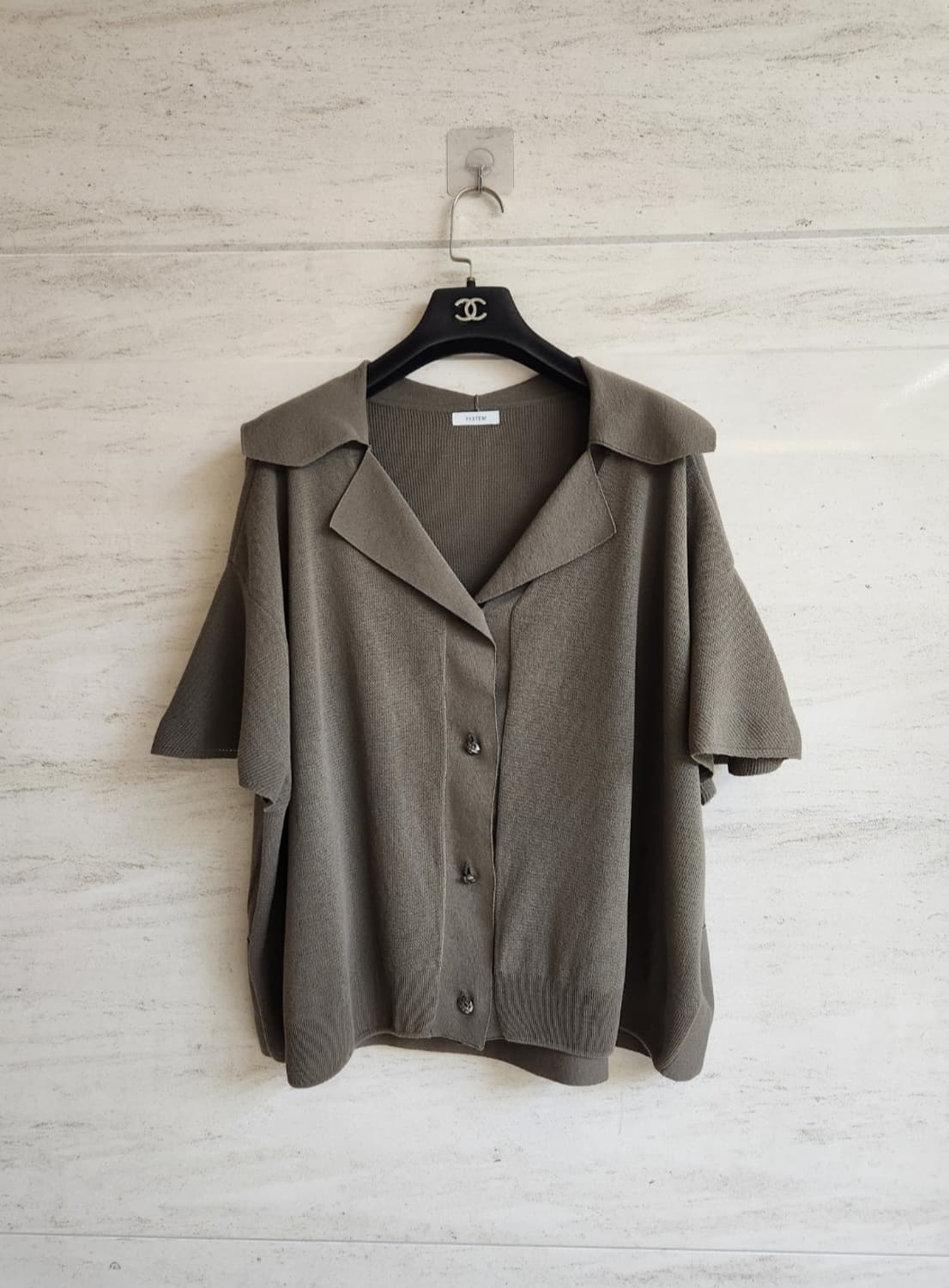 시스템 루즈핏 반팔 가디건 프리사이즈 상품이미지3