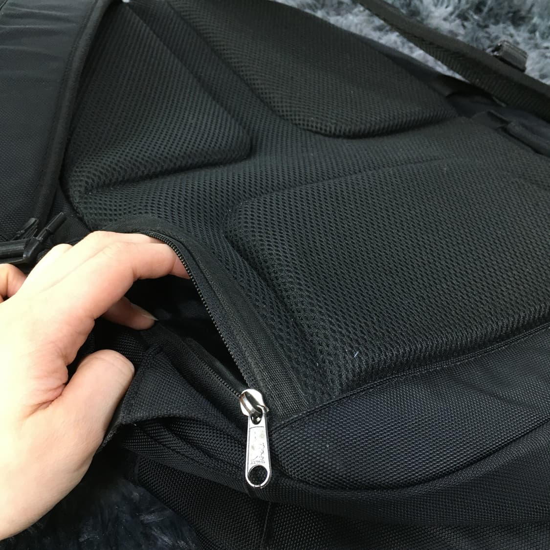 투티/0382 캉골 메쉬 백팩 블랙 멀티 수납 포켓 대용량 학생 가방 상품이미지4