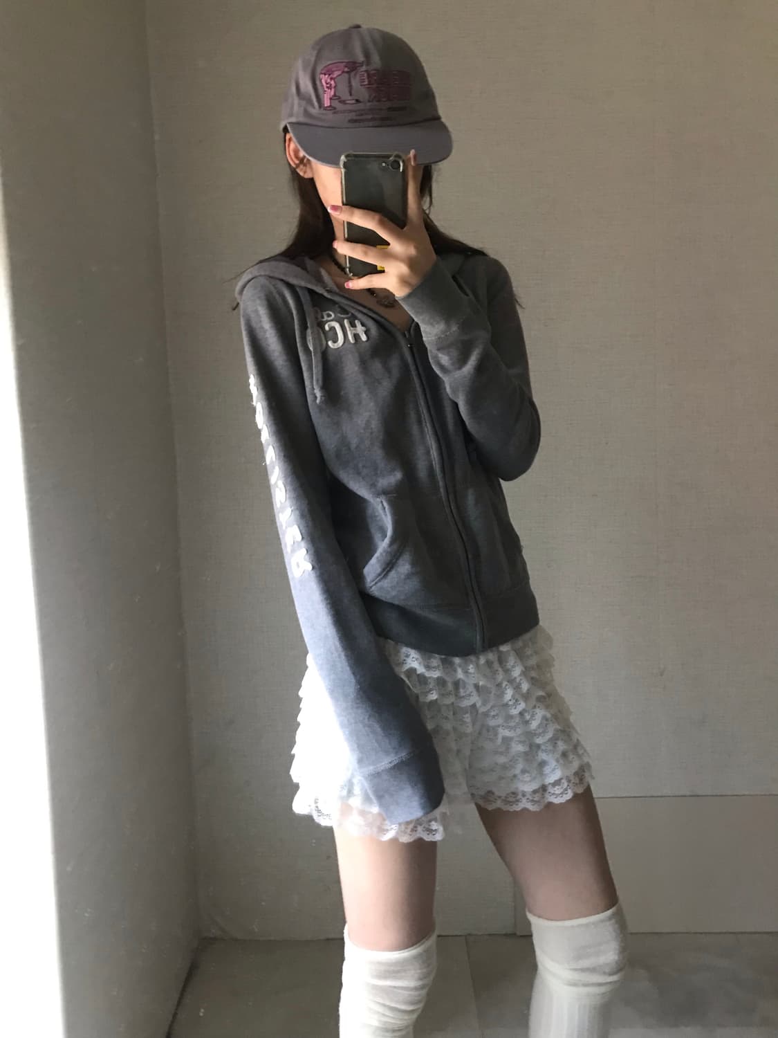 홀리스터 그레이 슬림핏 후드집업 상품이미지3