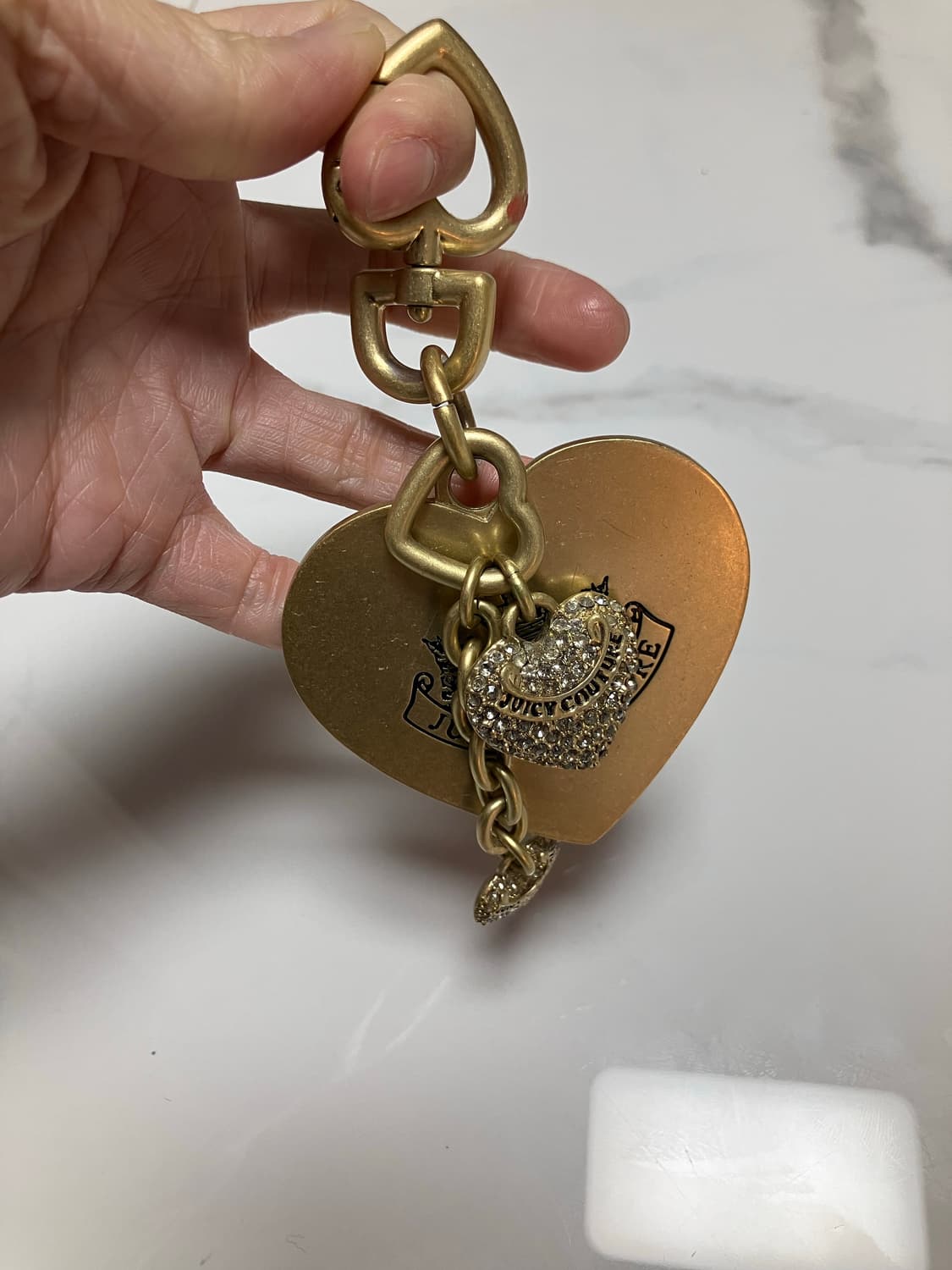 Y2K 쥬시 꾸뛰르 스와롭스키 참 하트 키링 Juicy Couture 상품이미지4