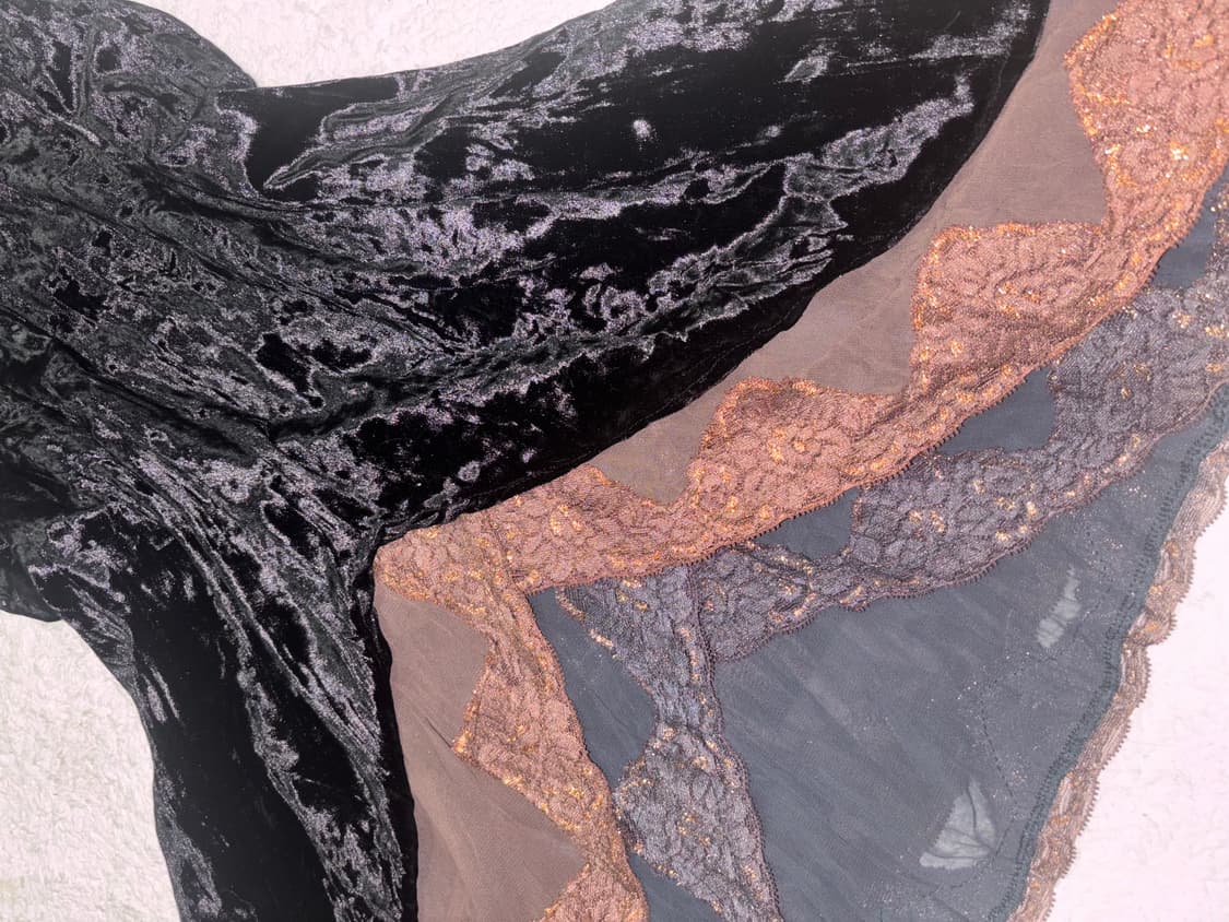 벨벳 빈티지 블랙 슬립 레이어드 원피스 긱시크 모리 펑크 상품이미지3