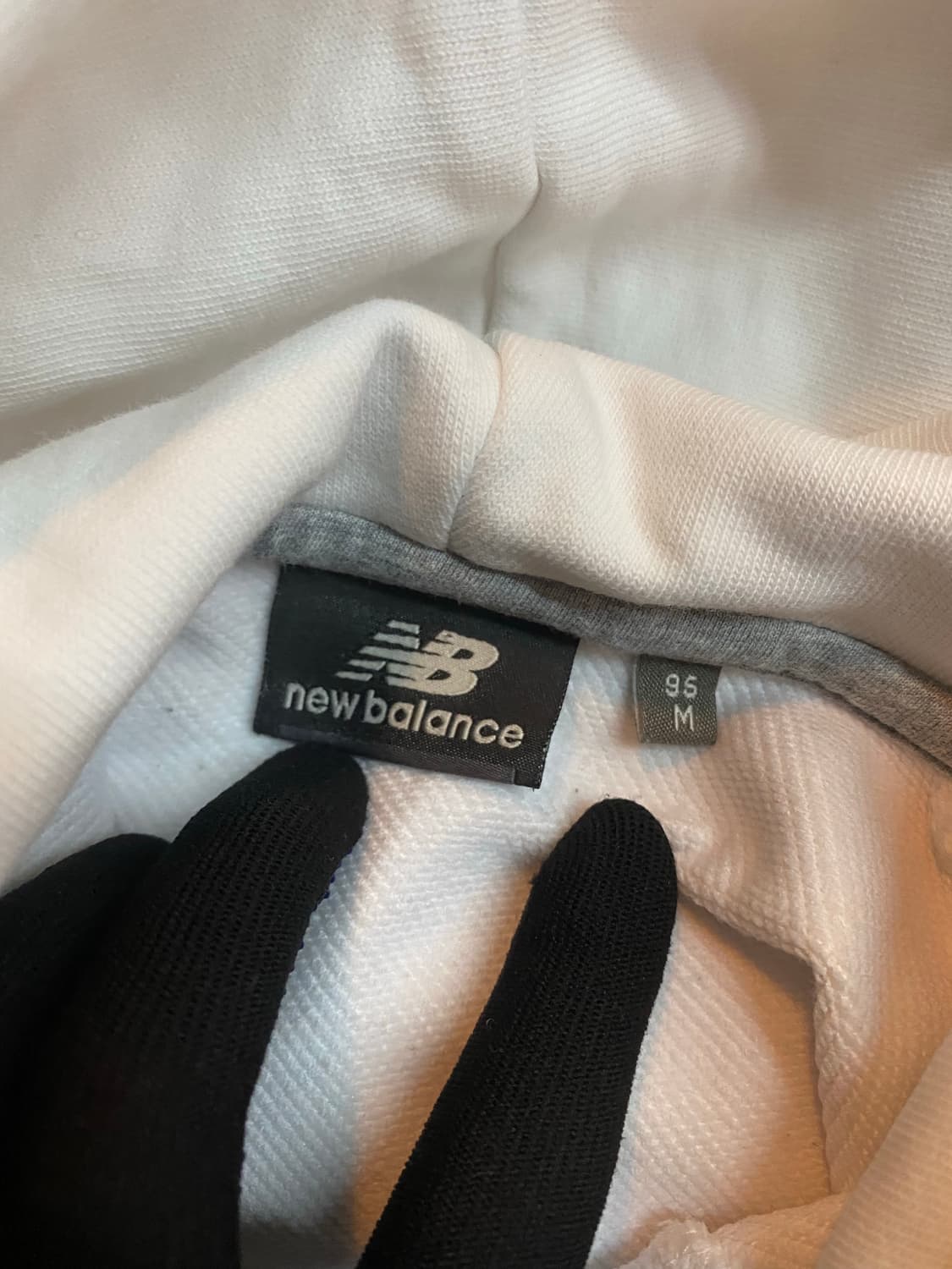 정품 뉴발란스 화이트 로고 테이핑 후드티 M 남녀공용 상품이미지5