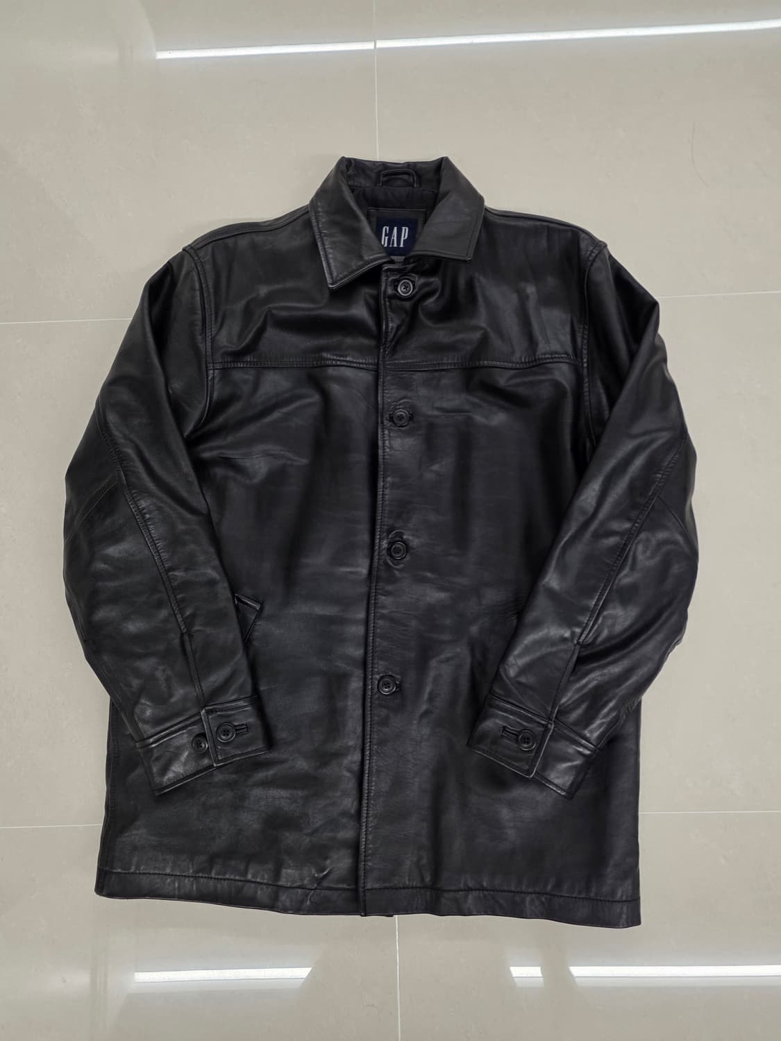 올드 갭 레더 카코트 M 상품이미지1