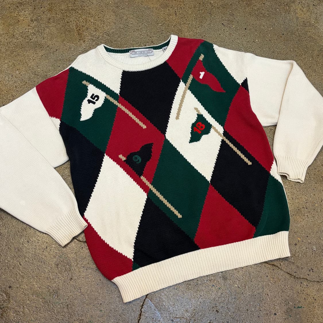 새상품급 90s USA 빈티지 존에쉬포드 골프 헤비코튼 니트 상품이미지2