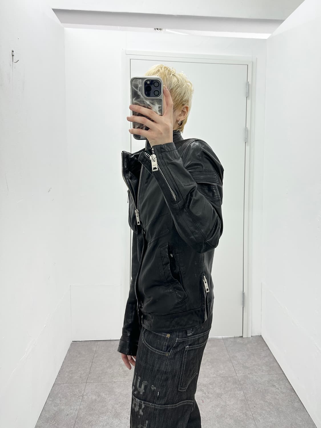 Sheepskin leather gimmick 2way jacket 상품이미지3