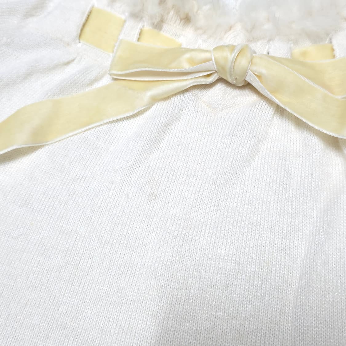 핀터 리본 퍼 앙고라 니트 딱붙 로걀탑  트랄라라 리즈리사깔 히메갸루 상품이미지3