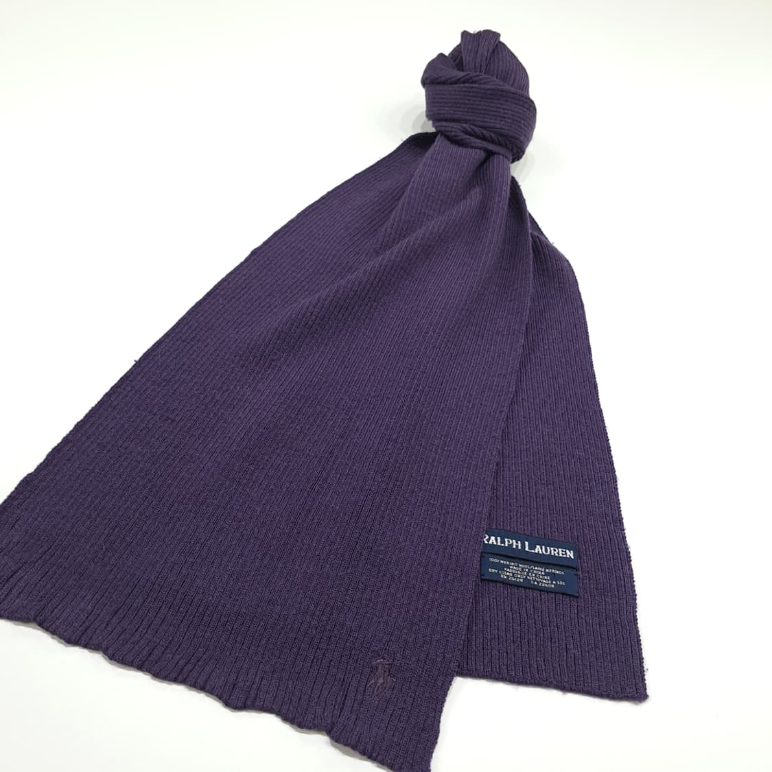 MX288 폴로 랄프로렌 퍼플 메리노울 니트 목도리 머플러 상품이미지3