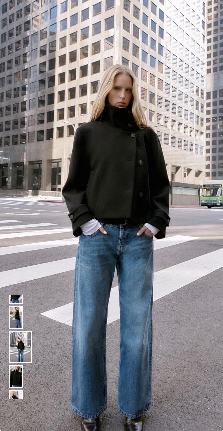 자라 하이넥 숏 코트 L 상품이미지4