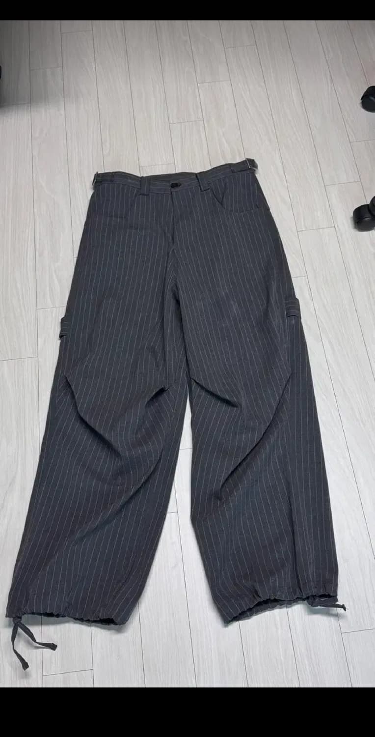 [2] 카미엔 247 올 데이 배기 팬츠 스트라이프 그레이 상품이미지2