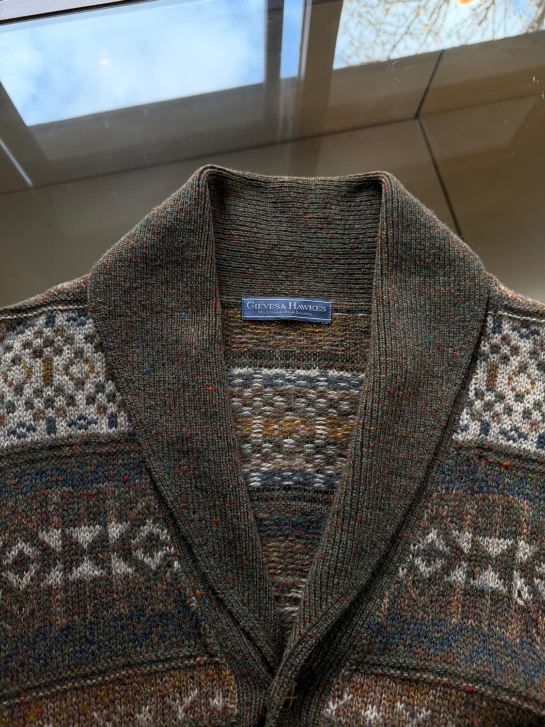 기브스앤호크스 페어아일 숄칼라 가디건 100 상품이미지5