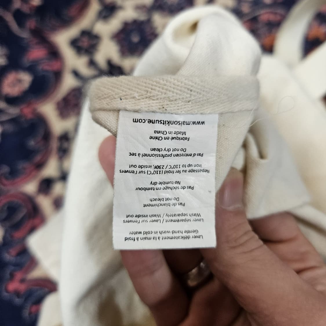 메종키츠네 폭스헤드 토트백 에크루 상품이미지3