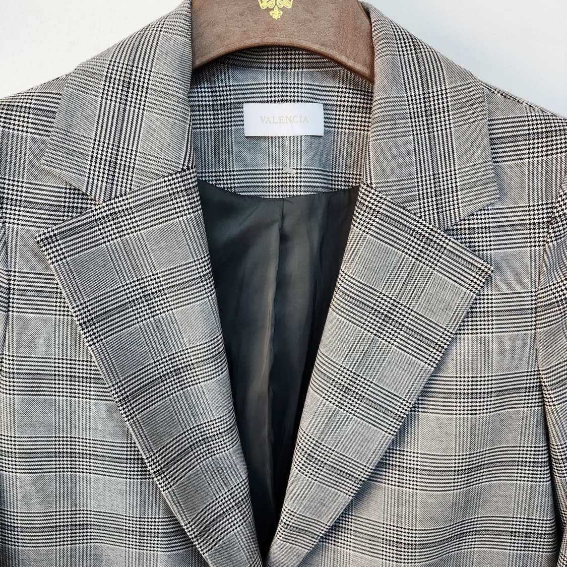 발렌시아 체크 패턴 자켓&바지 상품이미지2