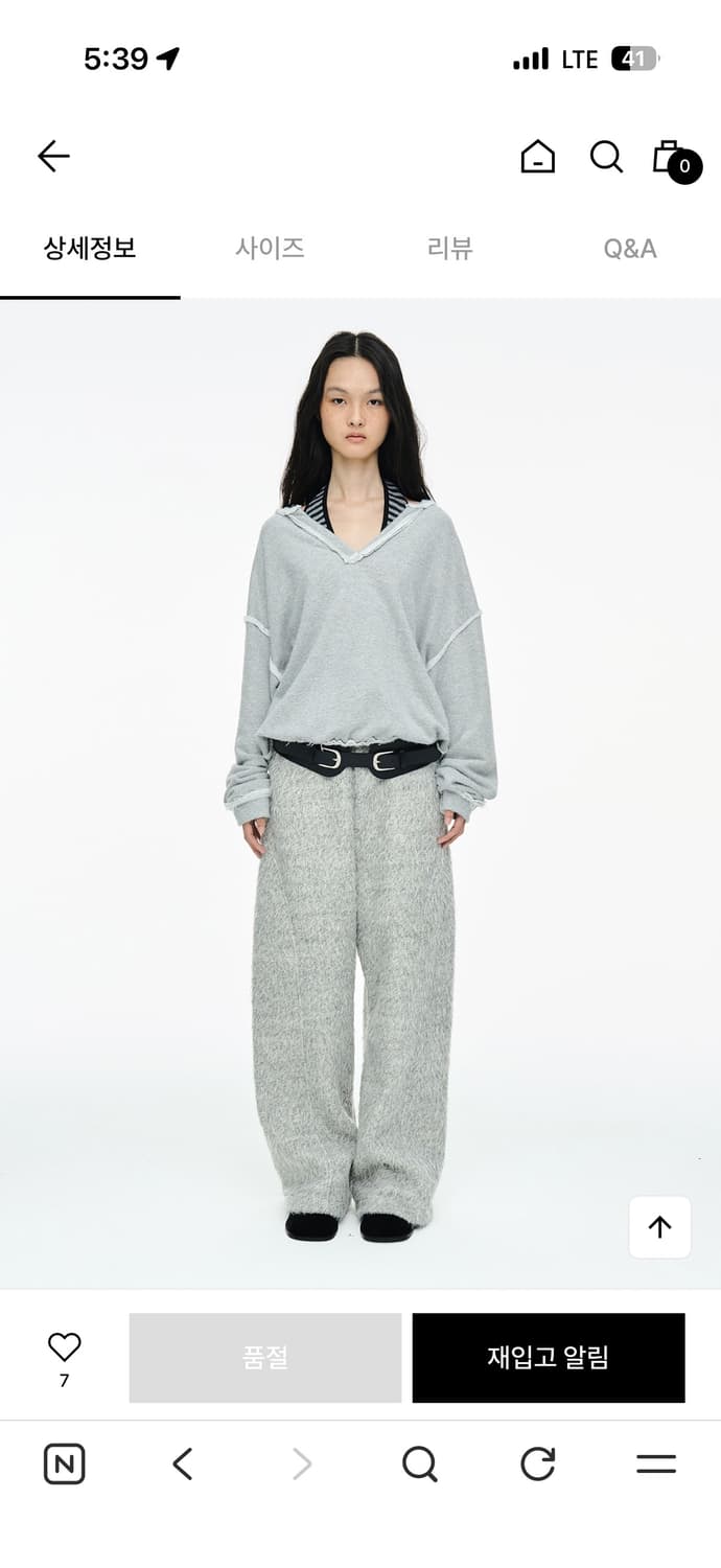 세릭 브이넥 스웨트 셔츠 상품이미지5