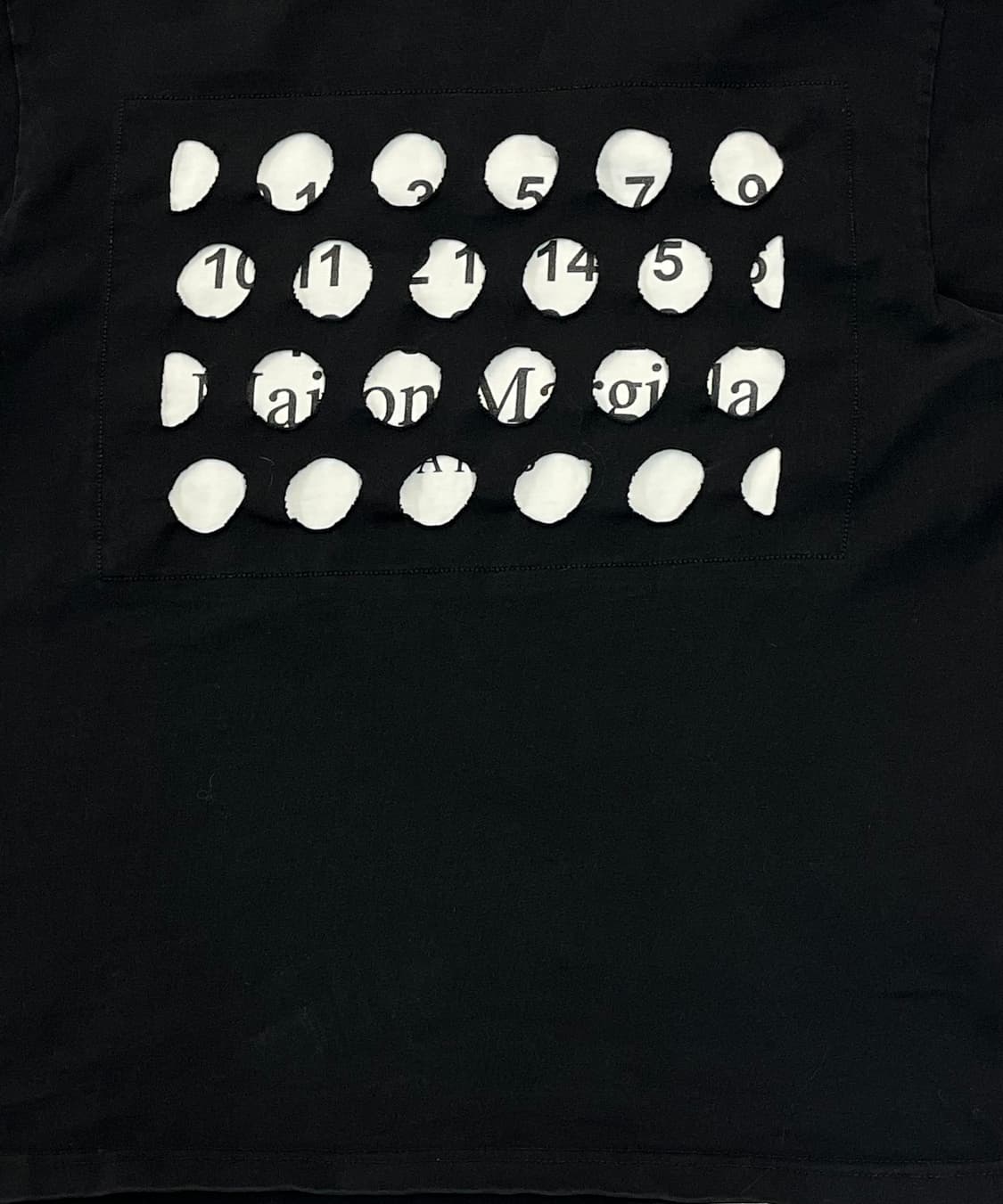 메종 마르지엘라 펀칭 반팔 티셔츠 블랙 46 #csz2033 상품이미지7