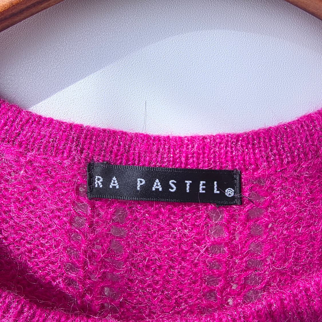 RA PASTEL 핫핑크 모헤어 시스루 7부 니트 상품이미지8
