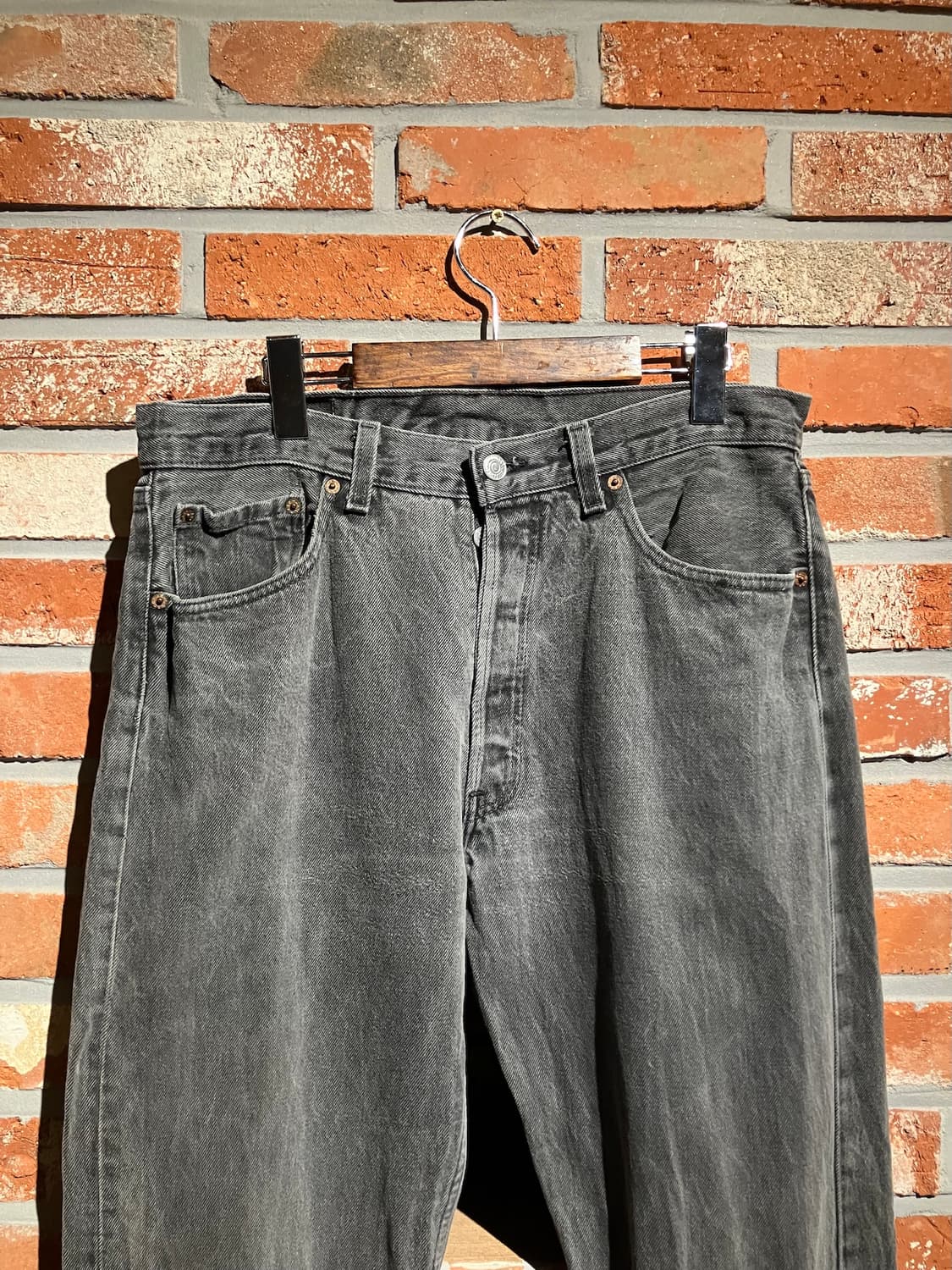 90s USA 빈티지 리바이스 501 블랙 데님 팬츠 상품이미지3