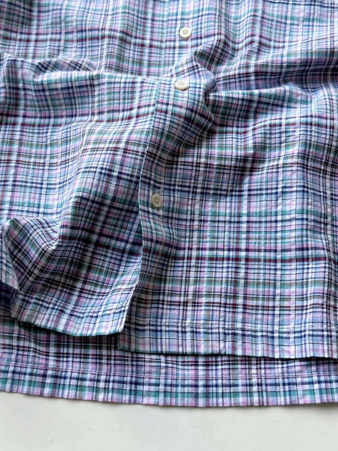 Cotton suker wrinkled open collar H/S sh 상품이미지4