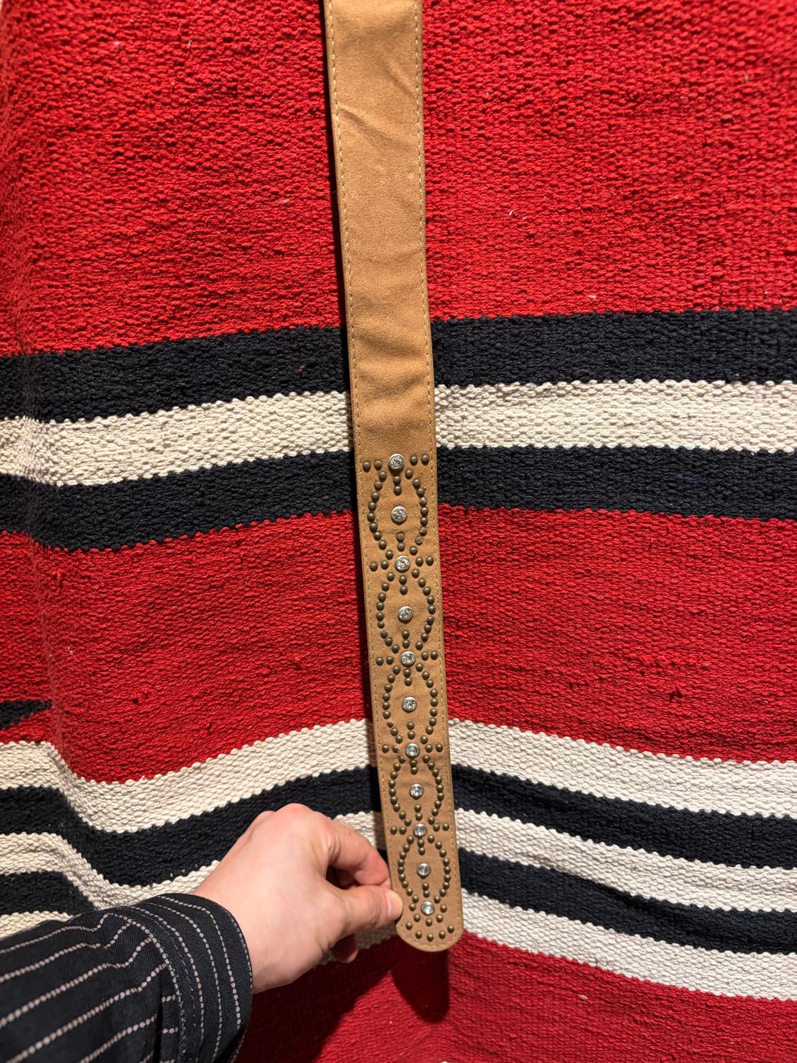 Woman stud fur belt / 여자 y2k 스터드 퍼 벨트 상품이미지4