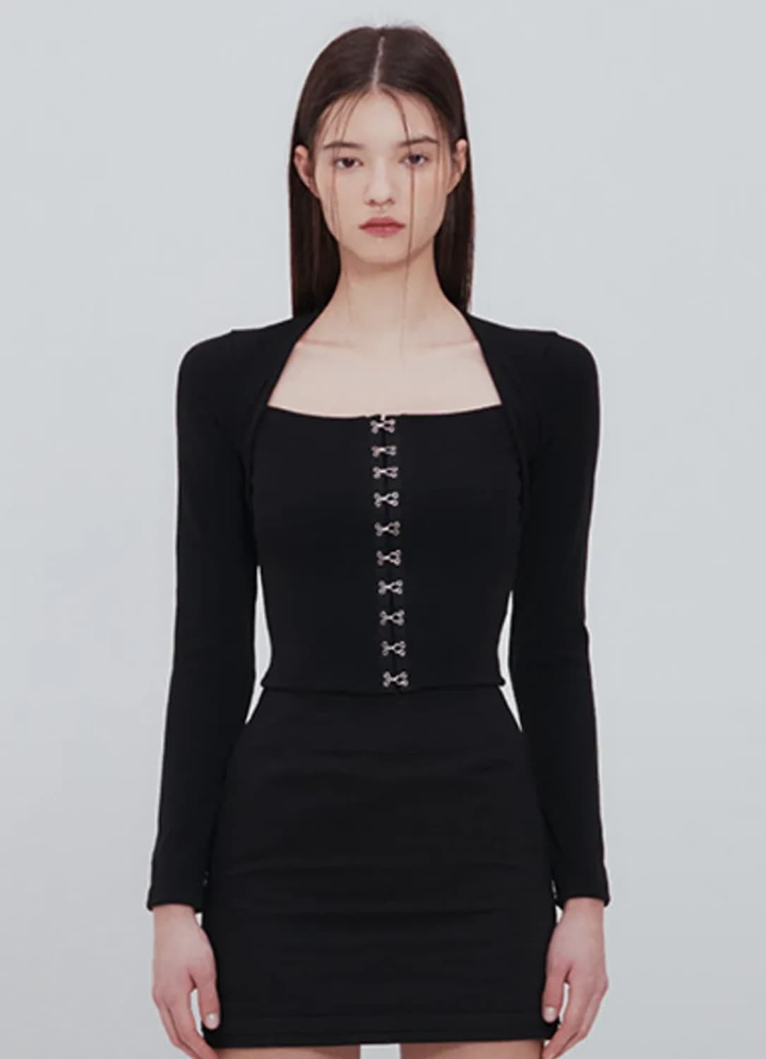 낫 유어 로즈 후크 스퀘어 탑 블랙 상품이미지1