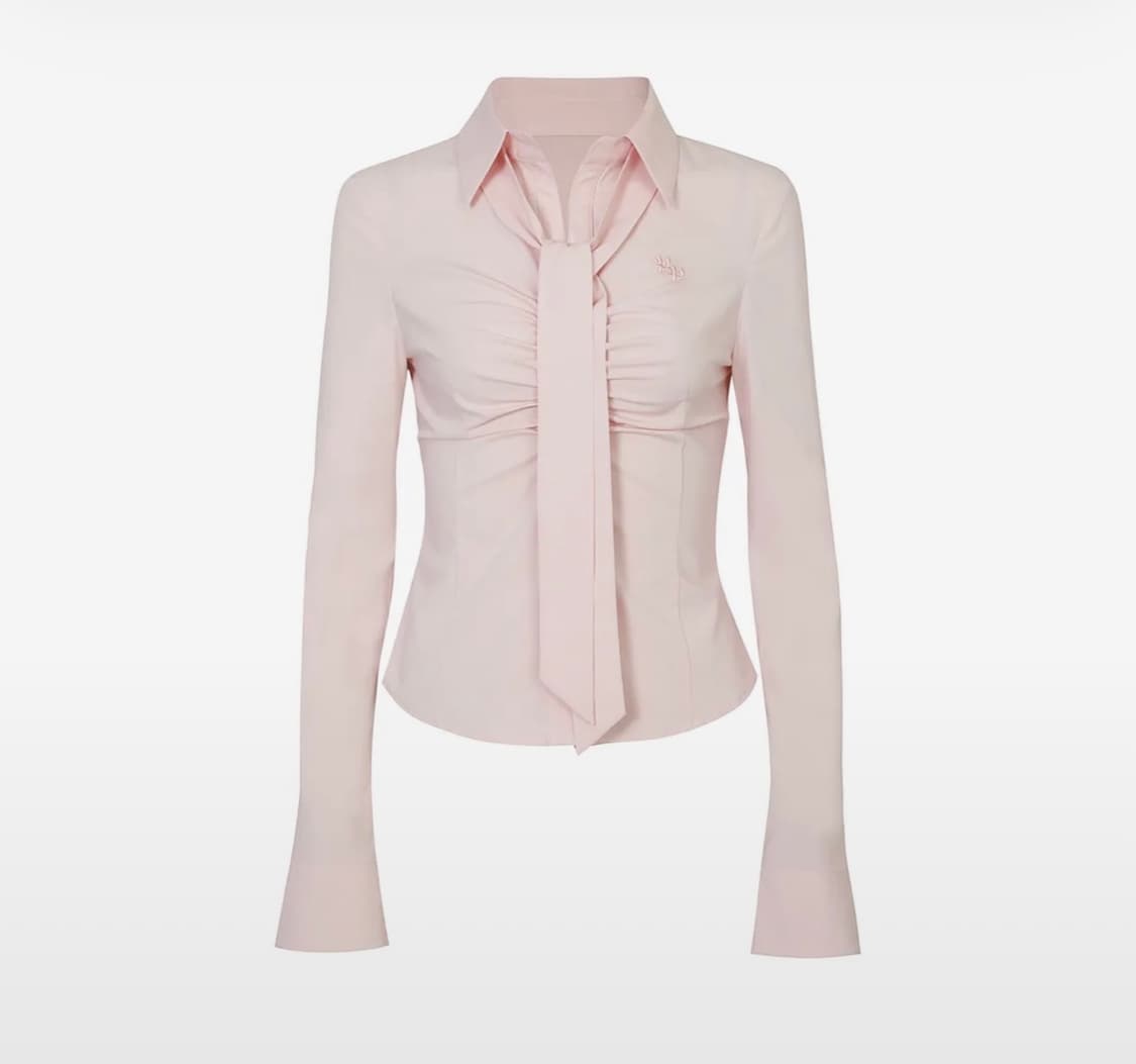 페인오어플레져 셔츠 VIVIAN SCARF SHIRT pink 상품이미지1