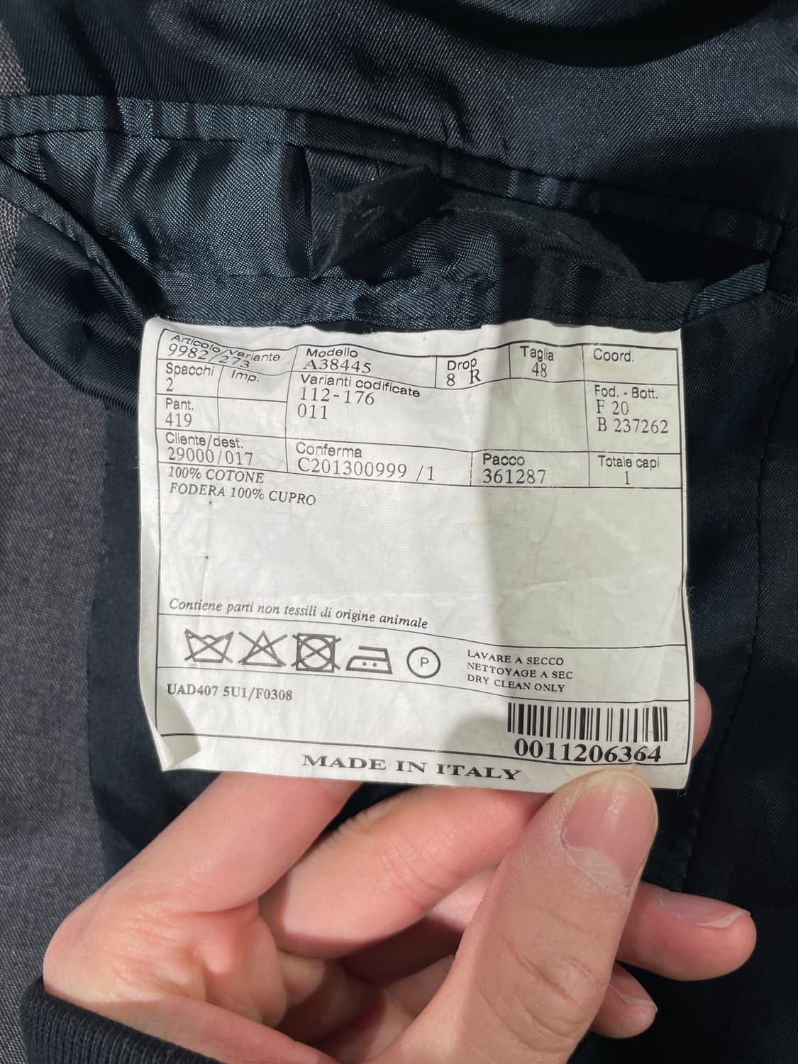 프라다 차콜 클래식 플랩포켓 2B 코튼 블레이저 상품이미지7