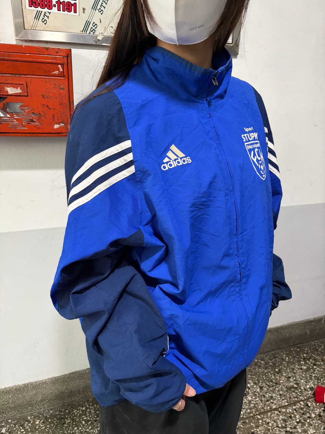 90s ADIDAS 블루 유니폼 윈드브레이커 jk 상품이미지4
