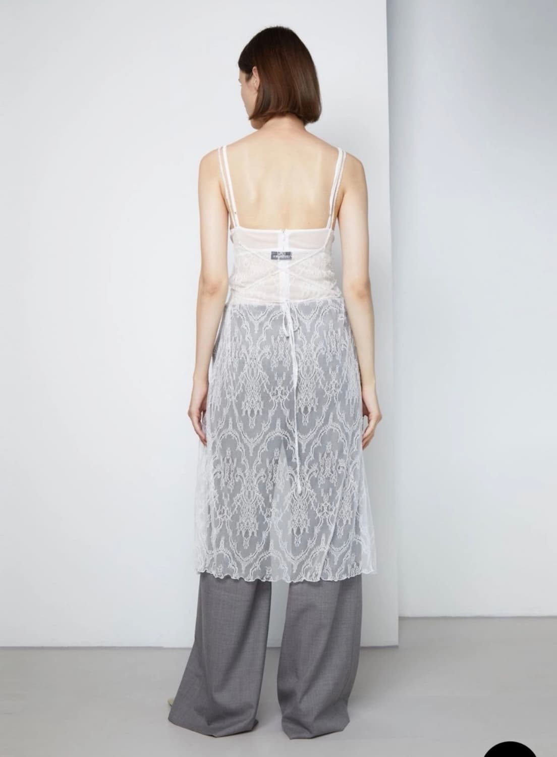 로우클래식 레이스 슬리브리스 드레스 (아이보리) 상품이미지2