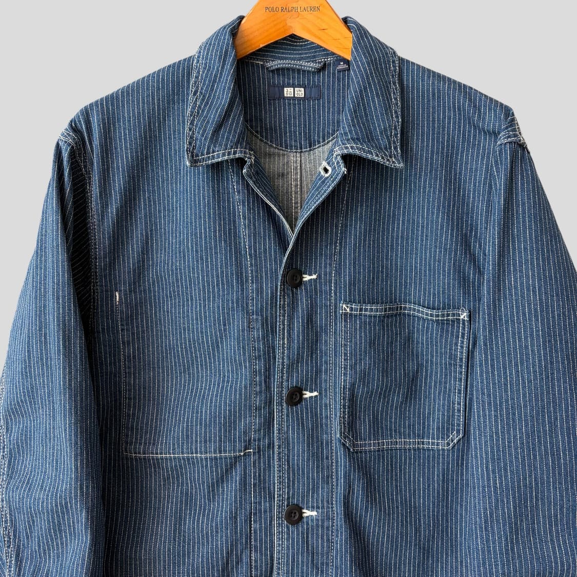 (M)유니클로 히코리 스트라이프 데님 워크자켓 상품이미지2