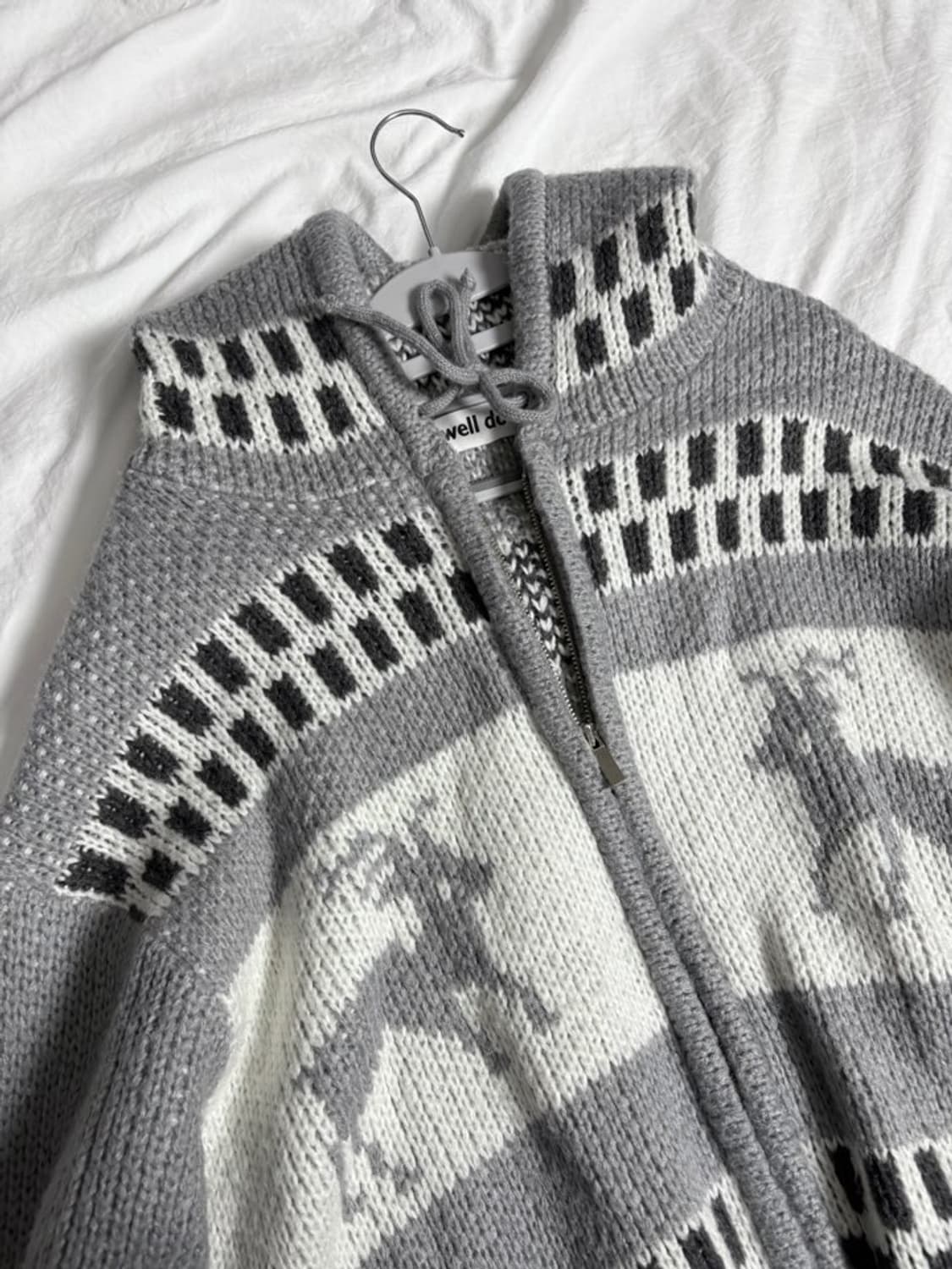 그레이 코위찬 니트후드집업 상품이미지2