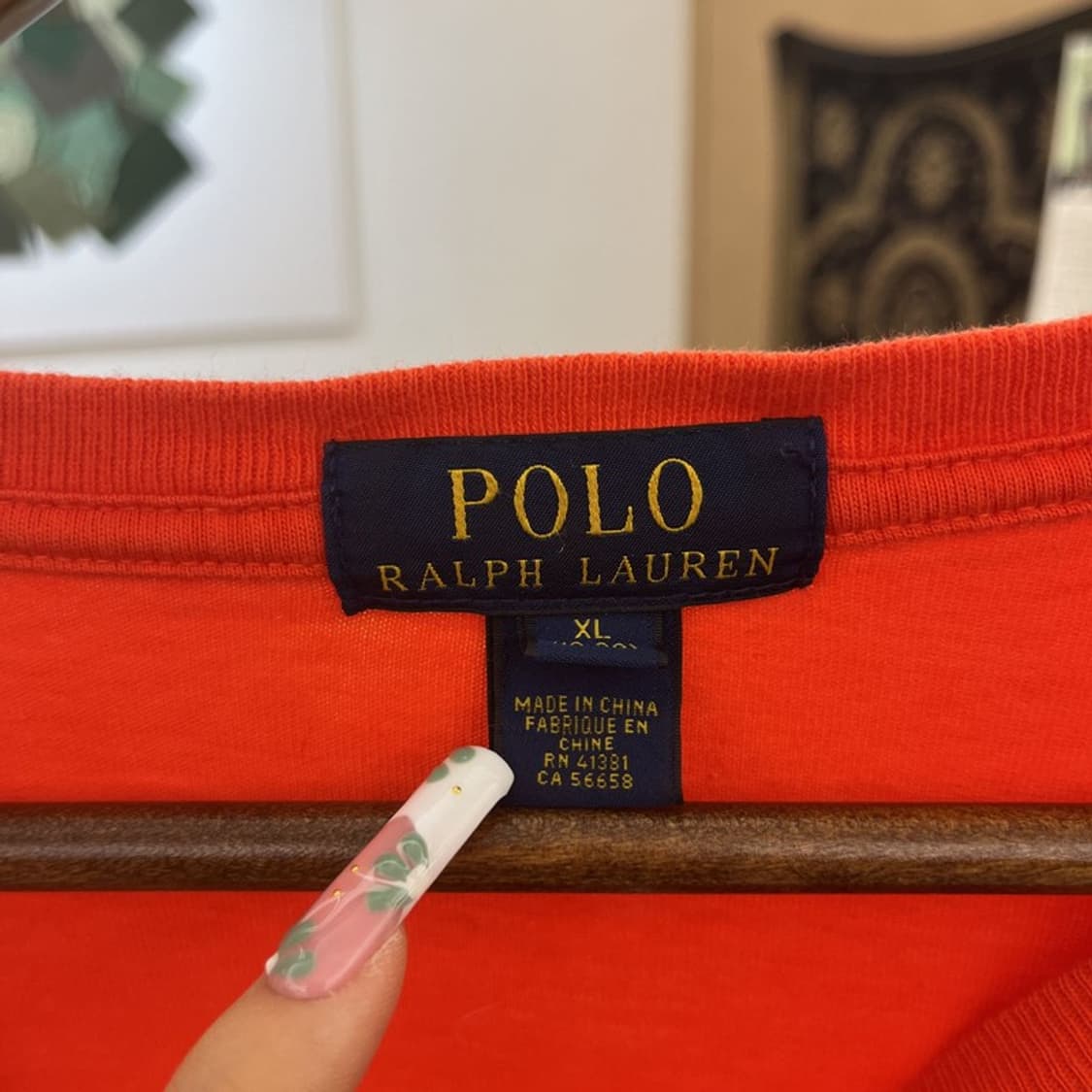 폴로 랄프로렌 Y2K 레트로 여리핏 오렌지 롱슬리브 XL C11025 상품이미지5