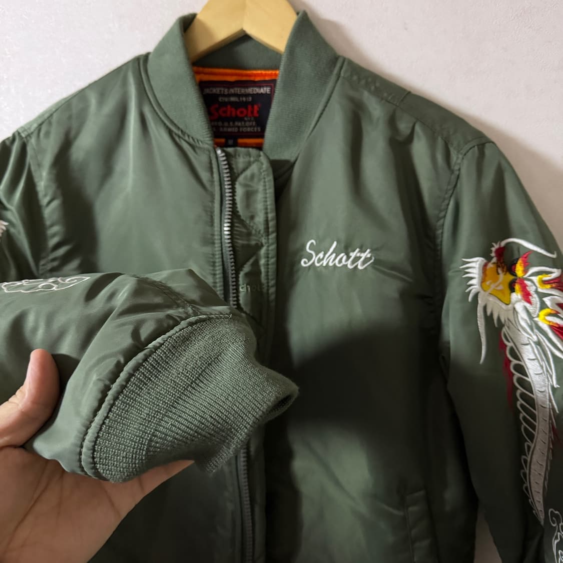 앤더슨벨X쇼트 MA-1 자켓 카키 L (95-슬림 100) 상품이미지5