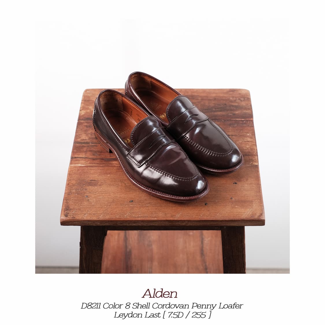 알든 7.5D사이즈 버건디 코도반 페니로퍼 레이든 라스트 상품이미지1