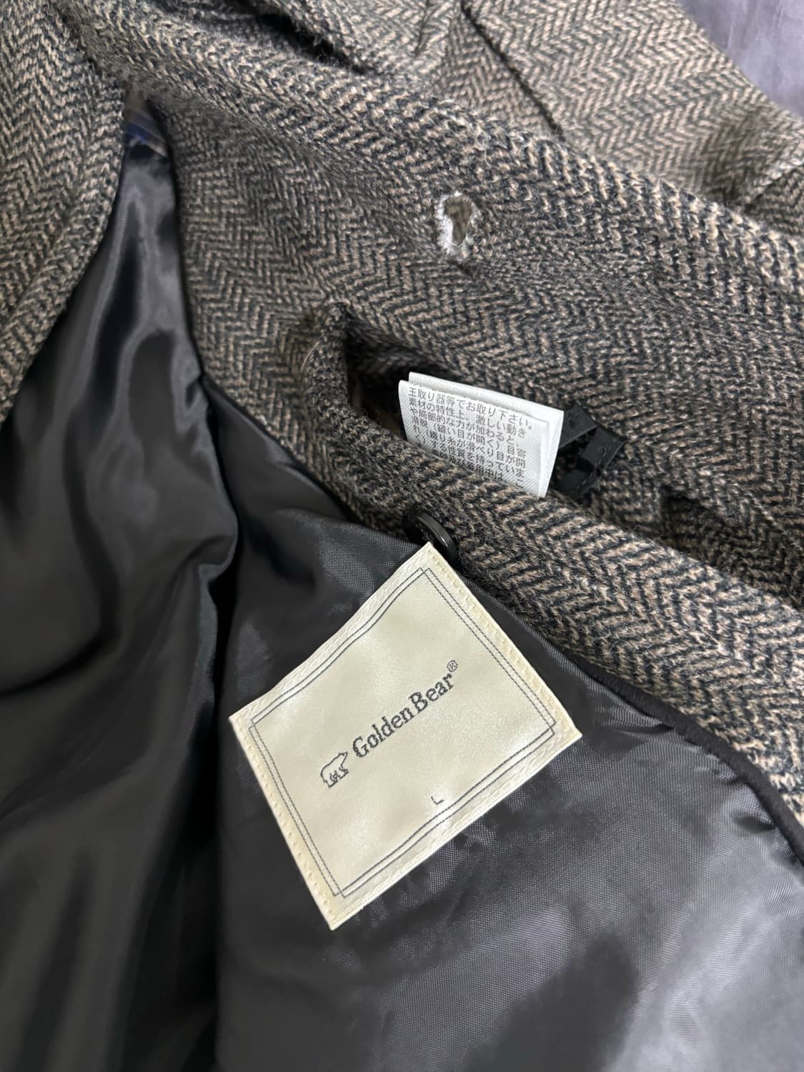 골든베어 재팬 해링본 트위드 울 자켓 상품이미지3