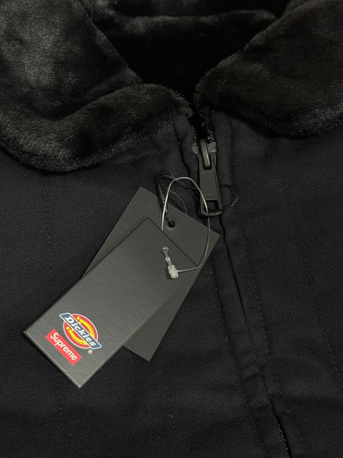 [XL] 슈프림 디키즈 25fw 리버시블 퀄티드 포우 퍼 워크 자켓 블랙 상품이미지5