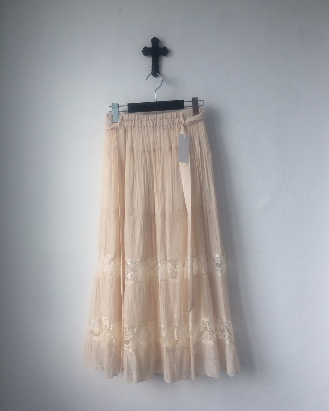 Tied Lace layer long skirt 상품이미지1