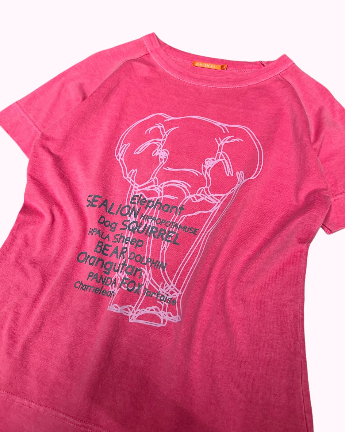 pink raglan elephant t-shirt 상품이미지3