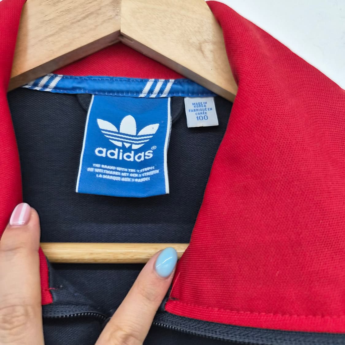 아디다스 삼선 트랙탑 네이비/레드 남성 M 상품이미지3