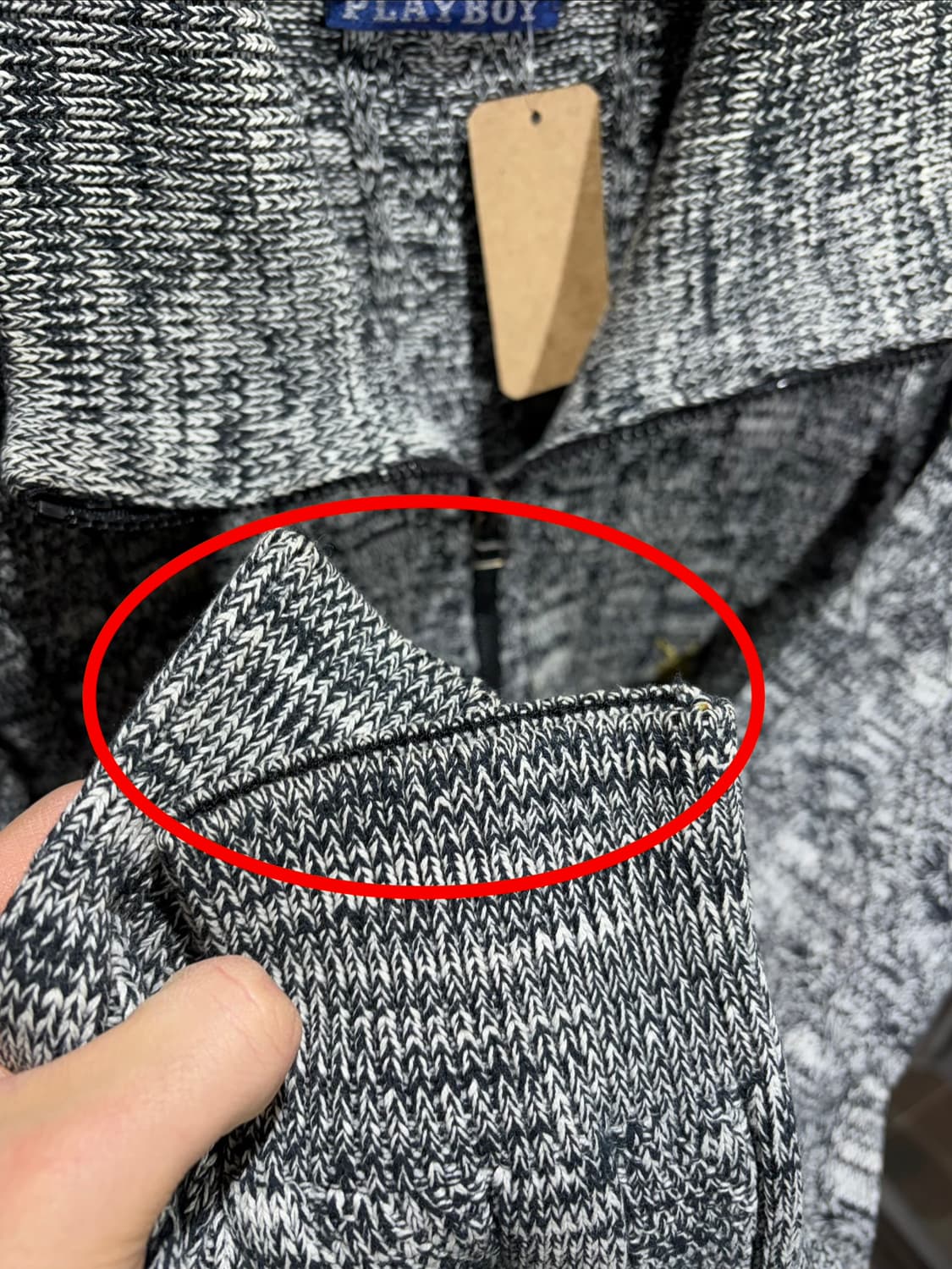 XL PLAY BOY 플레이보이 골드레빗 믹스 니트 집업 상품이미지7