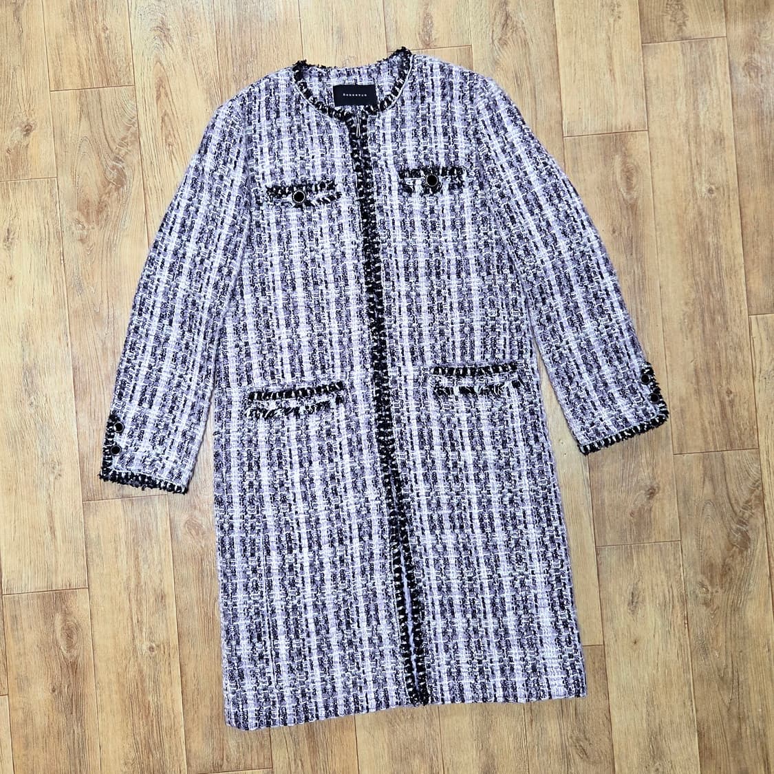 레니본(Reneevon) 트리밍 트위드코트 55-66 상품이미지5