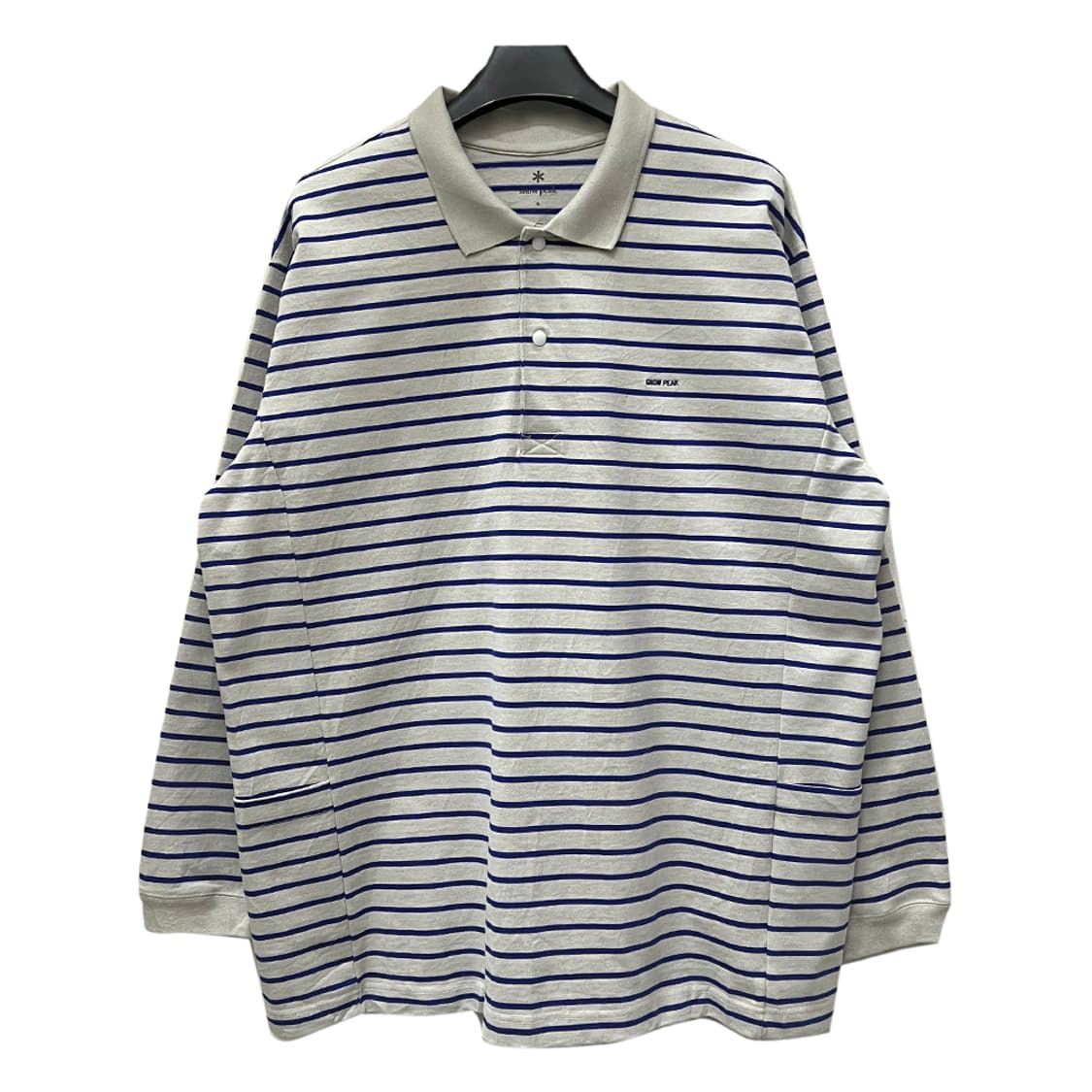 스노우피크 헤비 코튼 사이드 포켓 스트라이프 폴로 긴팔티 XL 상품이미지1