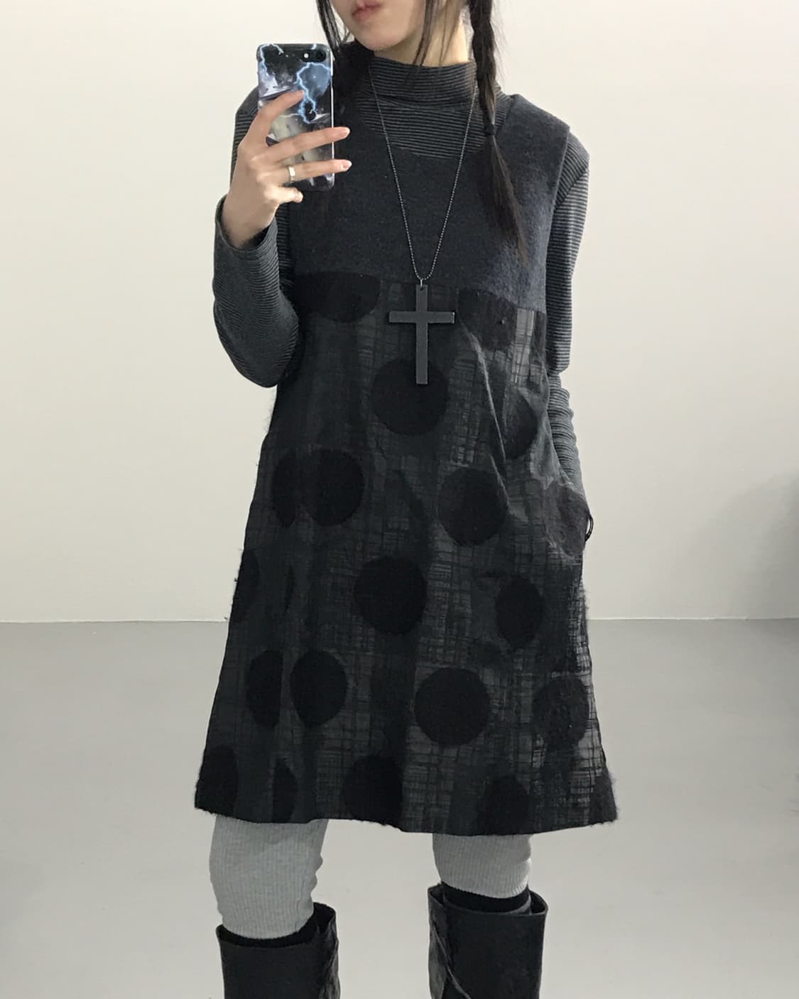 Jpn Sleeveless Big Dotted Midi Onepiece 상품이미지3