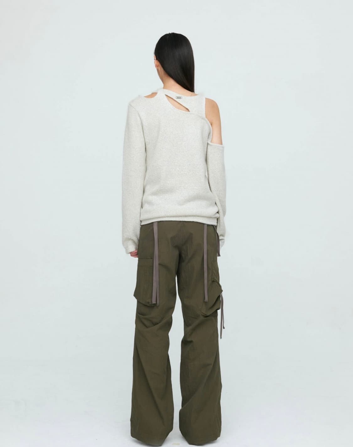 나체 ONE SHOULDER BRAID KNIT CREAM 상품이미지2