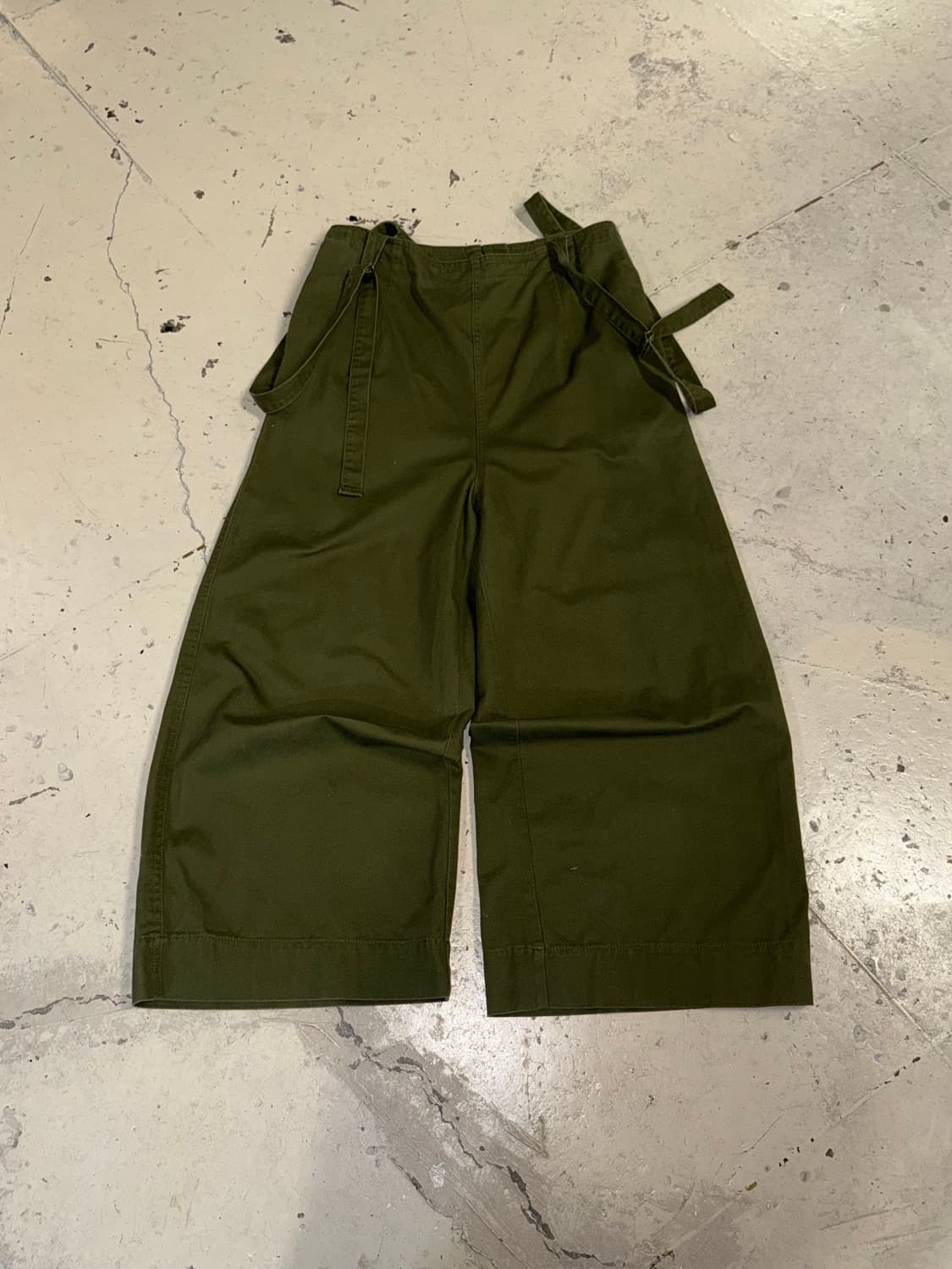 khaki wide-fit overalls pants 상품이미지3